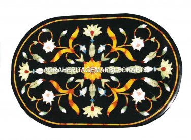 2'x3' Marble Oval Dining Table Top Handmade Marquetry Home & Garden Table H1138