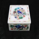 4"x3"x2'' White Marble Jewelry Box Mosaic Birds Arts Inlay Decor Eid Gift Box 4"x3"x2'' White Marble Jewelry Box Mosaic Birds Arts Inlay Decor Eid Gift Box