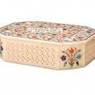 8"x5"x3" Decorative Marble Trinket Jewelry Gift Box Mosaic Floral Inlay Decor 8"x5"x3" Decorative Marble Trinket Jewelry Gift Box Mosaic Floral Inlay Decor