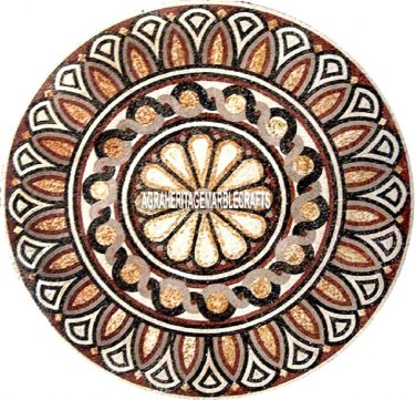 Marvelous Marble Side Coffee Table Rare Mosaic Inlay Garden Outdoor Decor H3899