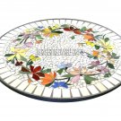 White Marble Round Coffee Table Top Floral Multi Inlay Living Room Decor H3839 White Marble Round Coffee Table Top Floral Multi Inlay Living Room Decor H3839