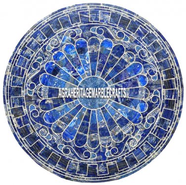 Random Marble Coffee Table Top Lapis Precious Random Inlay Hallway Decor H3883