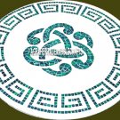 Marble Dining Top Table Malachite Inlaid Antique Art Occasional Home Decor H3956