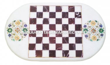 3'x2' Marble Dining Chess Table Top Marquetry Inlay Mosaic Garden Decor H2477
