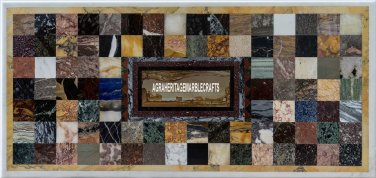 Marble Rectangle Table Dining Top Mosaic Multi Cubes Furniture Home Decor H3934