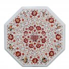 Marble Side Coffee Table Set Coral Inlay Gemstone Pietradure Outdoor Decor H1390 Marble Side Coffee Table Set Coral Inlay Gemstone Pietradure Outdoor Decor H1390