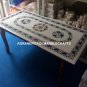 4'x2' White Marble Dining Table With Stand Malachite Inlay Special Decor H3165