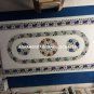 4'x2' White Marble Dining Table With Stand Malachite Inlay Special Decor H3165