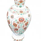24" White Marble Vase Pietra Dura Handmade Flower Pot Collectible Home Decor Art 24" White Marble Vase Pietra Dura Handmade Flower Pot Collectible Home Decor Art