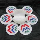 White Marble Coasters Set Rare Mosaic Inlay Marquetry Art Table Decor Home Gifts