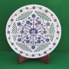 Lattice Marble Round Serving Plate Lapis Lazuli Inlay Kitchen Home Decor H4526