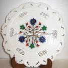 Multi Floral Marble Plate Marquetry Inlay Grill Work Kitchen Decor Gift H4532 Multi Floral Marble Plate Marquetry Inlay Grill Work Kitchen Decor Gift H4532