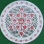 Attractive Marble Round Plate Carnelian Inlay Floral Arts Kitchen Decor H4524