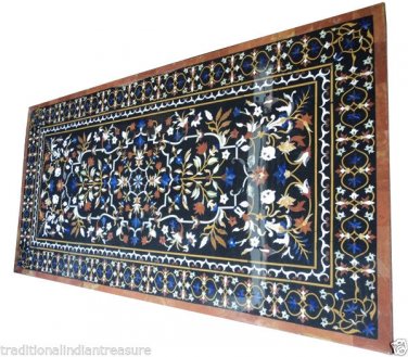 6'x4' Marble Dining Side Table Top Rare Inlay Marquetry Floral Decorative Art