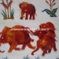 36" White Marble Dining Room Table Top Marquetry Inlaid Animals Art Decor H3027