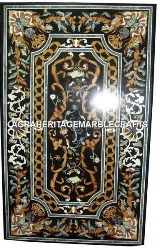 6'x4' Marble Dining Table Outdoor Gemstone Inlay Marquetry Furniture Decor H1213