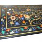 3'x6' Black Marble Dining Table Top PietraDura New Pattern Work Beautiful Decor