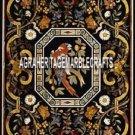6'x3' Black Marble Top Dining Table Scagliola Inlay Antique Arts Kitchen Decor