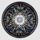 48" Black Marble Outdoor Dining Table Mosaic Rare Stone Inlay Christmas Gift Art 48" Black Marble Outdoor Dining Table Mosaic Rare Stone Inlay Christmas Gift Art