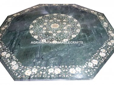 Marble Granite Coffee Table Mother of Pearl Mosaic Inlay Marquetry Decor H3052
