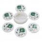 Marble 6 Pieces Coaster Set Malachite Inlay Mosaic Marquetry Kitichen Arts H1405