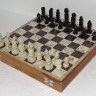 14"x14" Marble Ebony Chess Set Handcrafted gorara stone pieces Play & Gift Decor