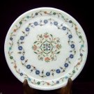8" White Marble Serving Dish Plate Lapis Lazuli Gemstone Gifts Decor Home Arts 8" White Marble Serving Dish Plate Lapis Lazuli Gemstone Gifts Decor Home Arts