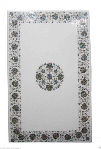 3'x6' Marble Large Dining Table Top Paua Shell PietraDura Inlay Patio Arts Decor
