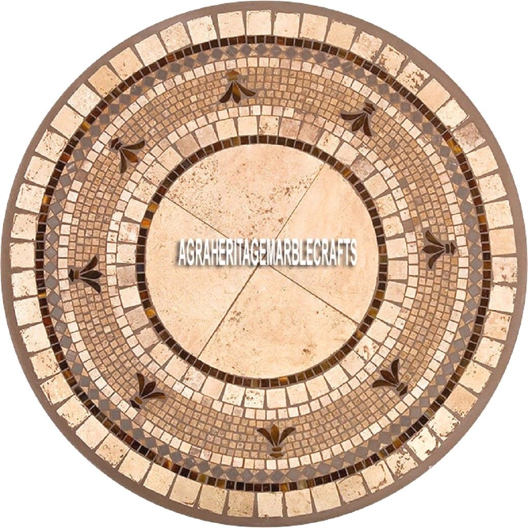 Adorable Marble Dining Table Mosaic Inlay Handmade Art Furniture Decorate H3954