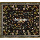 Floral Marble Square Adornment Table Marquetry Inlaid Art Occasional Decor H3969