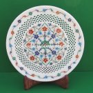 Multi Filligree Marble Decorative Plate Mosaic Fine Inlay Art Table Decor H4525