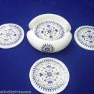 Marble Tea Coffee Coaster Set Lapis Lazuli Stone Marquetry Inlay Collectible Art