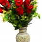 12" Marble Soapstone Flower Vase Pot Beautiful Antique Home Deco Design Art H740