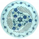 9" Marble Round Plate Mosaic Real Lapis Floral Inlay Jali Work Decor Mosaic Gift 9" Marble Round Plate Mosaic Real Lapis Floral Inlay Jali Work Decor Mosaic Gift