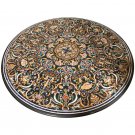 Black Marble Real Coffee Dining Table Top Pietra Dura Occasion Decor Gifts H611