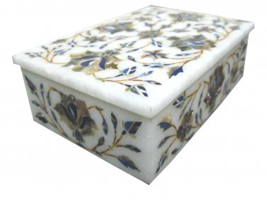 6"x4"x2" Marble Decorative Pauashell Handmade Jewelry Box Precious Decor H1116