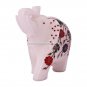 White Marble Trunk Up Floral Elephant Multi Inlay Precious Stone Work Decor E40