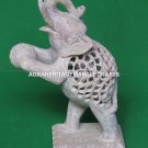 Marble Filligree Elephant With Ball Handmade Art Decorative Showpiece Gift H4518