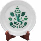 6" Marble Plate Decor Ganesha Malachite Pietra Dura Handmade Semi Precious 6" Marble Plate Decor Ganesha Malachite Pietra Dura Handmade Semi Precious