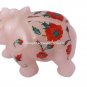 Marble Elephant Sign of Good Luck Floral Inlay Multi Stoneware Design Decor E42