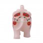 Marble Elephant Sign of Good Luck Floral Inlay Multi Stoneware Design Decor E42
