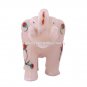 Marble Elephant Sign of Good Luck Floral Inlay Multi Stoneware Design Decor E42