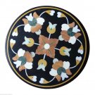 Size 12"x12" Black Coffee Marble Table Top Marquetry Mosaic Home Decor Gifts Art