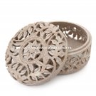 HandCarved Marble Jewelry Box Natural Soapstone Arts Giving Gift Decorate H4654