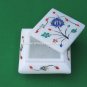 White Marble Jewelry Storage Box Floral Precious Inlay Occasion Gift Decor H4519