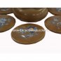 Round Handmade Marble Set of Coasters Marquetry Inlay Design Kitchen Decor M102