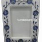 White Marble Photo Frame Real Lapis Lazuli Inlay Floral Work Mosaic Home Gifts