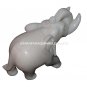 6"x7" White Marble Trunk Up Elephant Hand Carved Sculpture Decorative Gift H1287