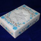 6"x4"x1.5" Marble Jewelry Box Turquoise Pietra Dura Filigree Inlay Gift for Girl
