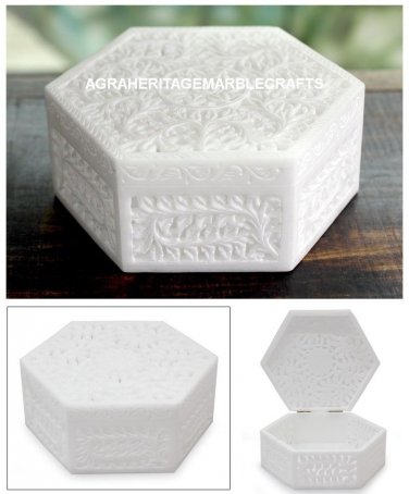 Lattice Marble Personalized Jewelry Handmade Storage Box Decorative Arts H4630